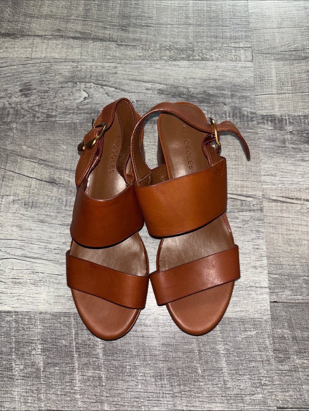 Aerosoles Camera Faux Leather Platform Sandals